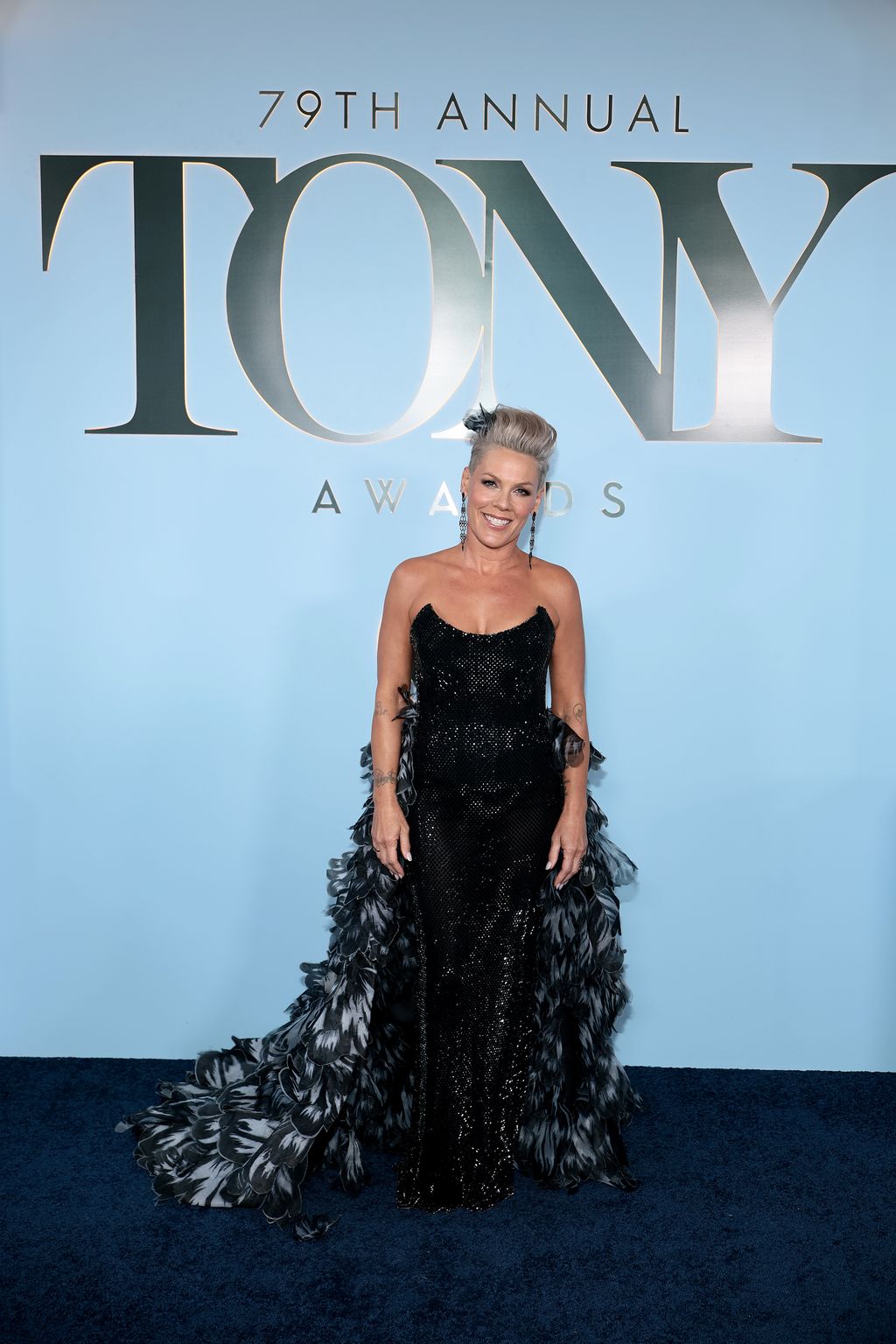 Pink on the 2026 Tony Awards red carpet at Radio City Music Hall. Photo: Getty Images via Vogue.