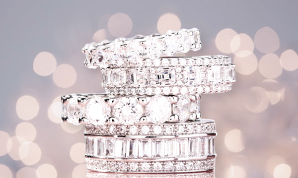 Suzy Levian Diamondesque Eternity Band Rings