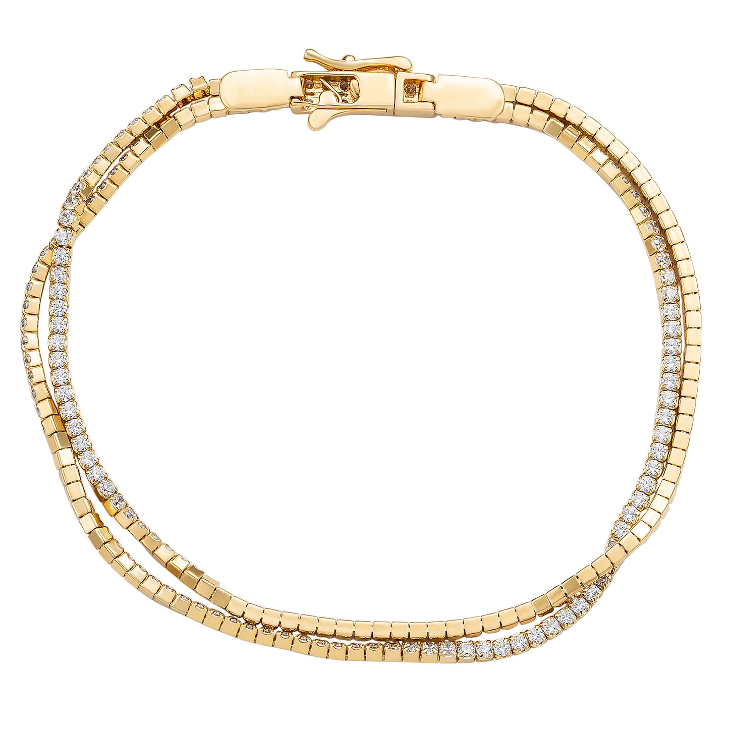 Suzy Levian Yellow Sterling Silver 2 Strand Cubic Zirconia Bracelet