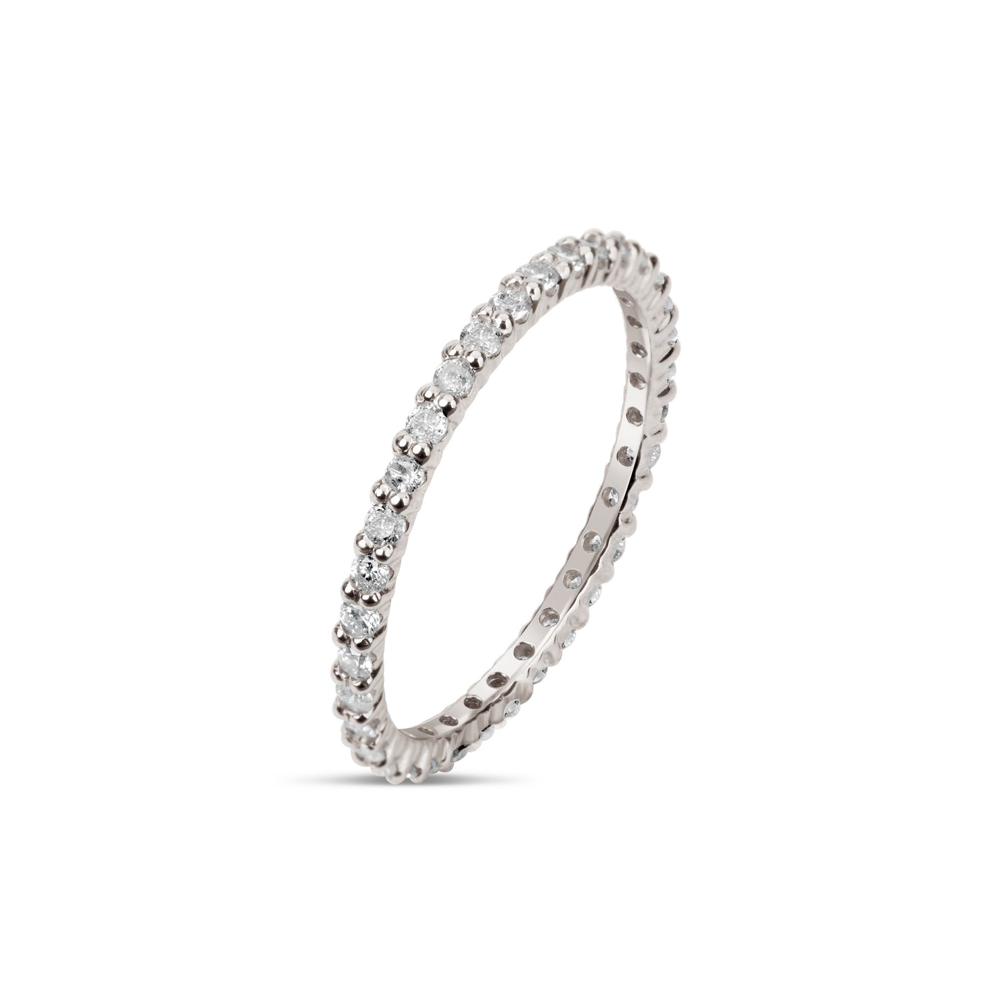 Suzy Levian 14K White Gold 1/2 ct TDW Diamond Eternity Band Ring