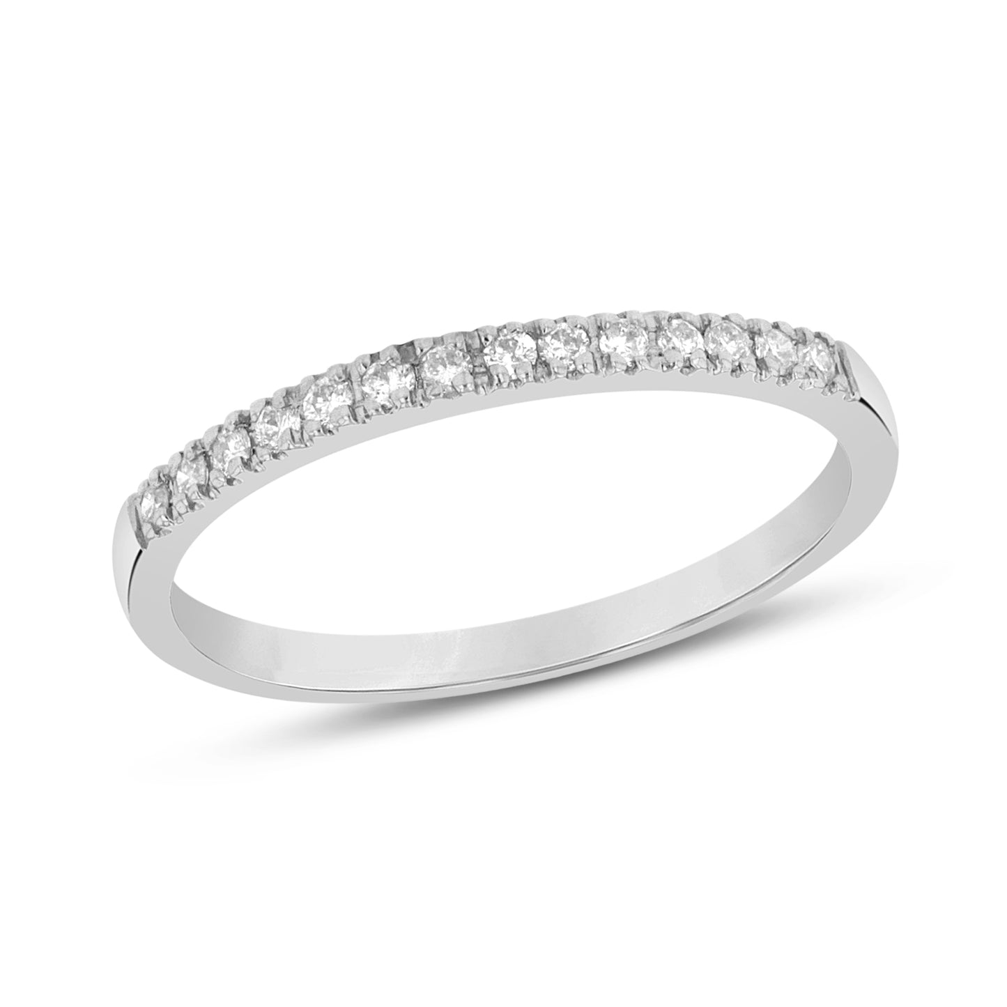 Suzy Levian 14k White Gold & White Diamond Half Eternity Ring