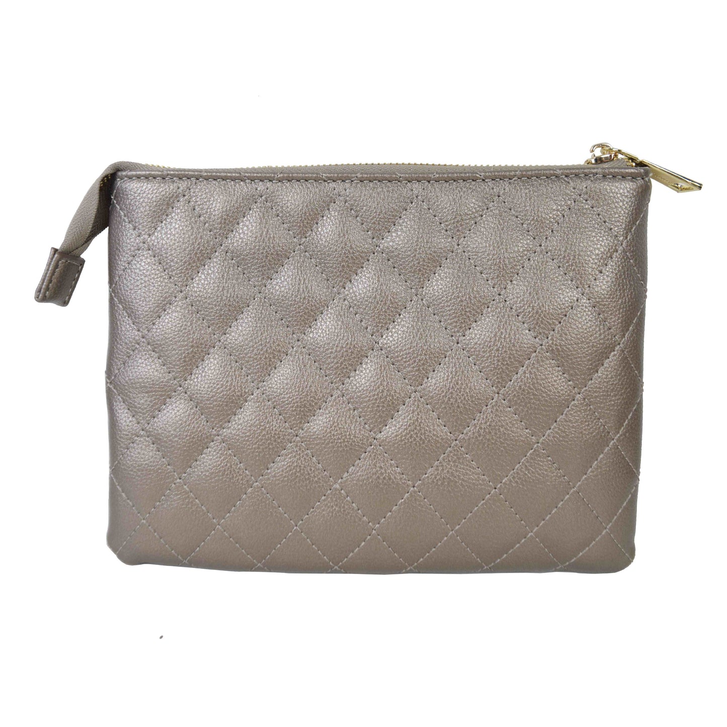 Suzy Levian Small Quilted Jewelry Travel Case in Champagne
