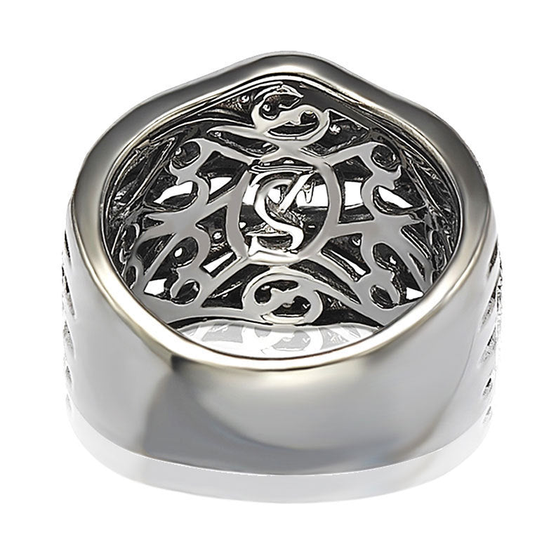 Suzy Levian Blackened Sterling Silver Cubic Zirconia Multi-Level Ring