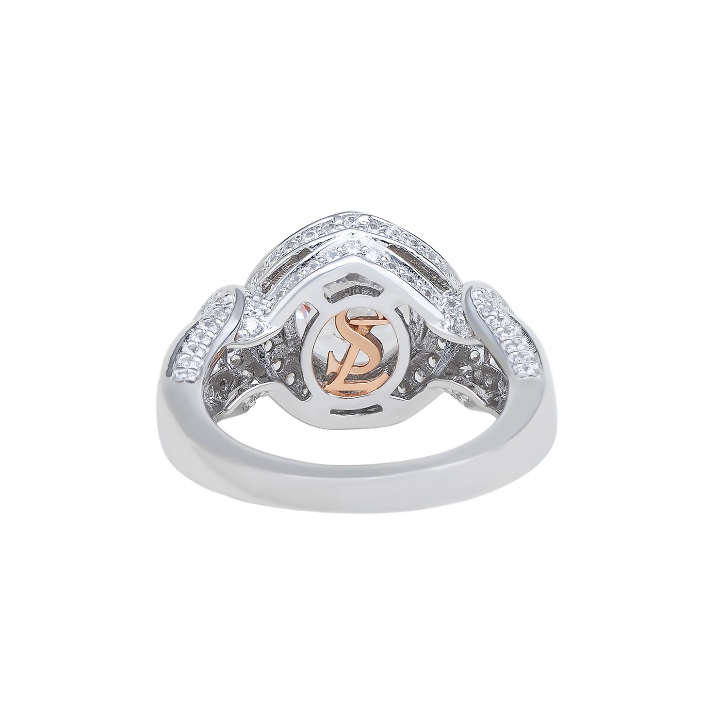 Suzy Levian Sterling Silver Round-Cut White Cubic Zirconia Pave Ring