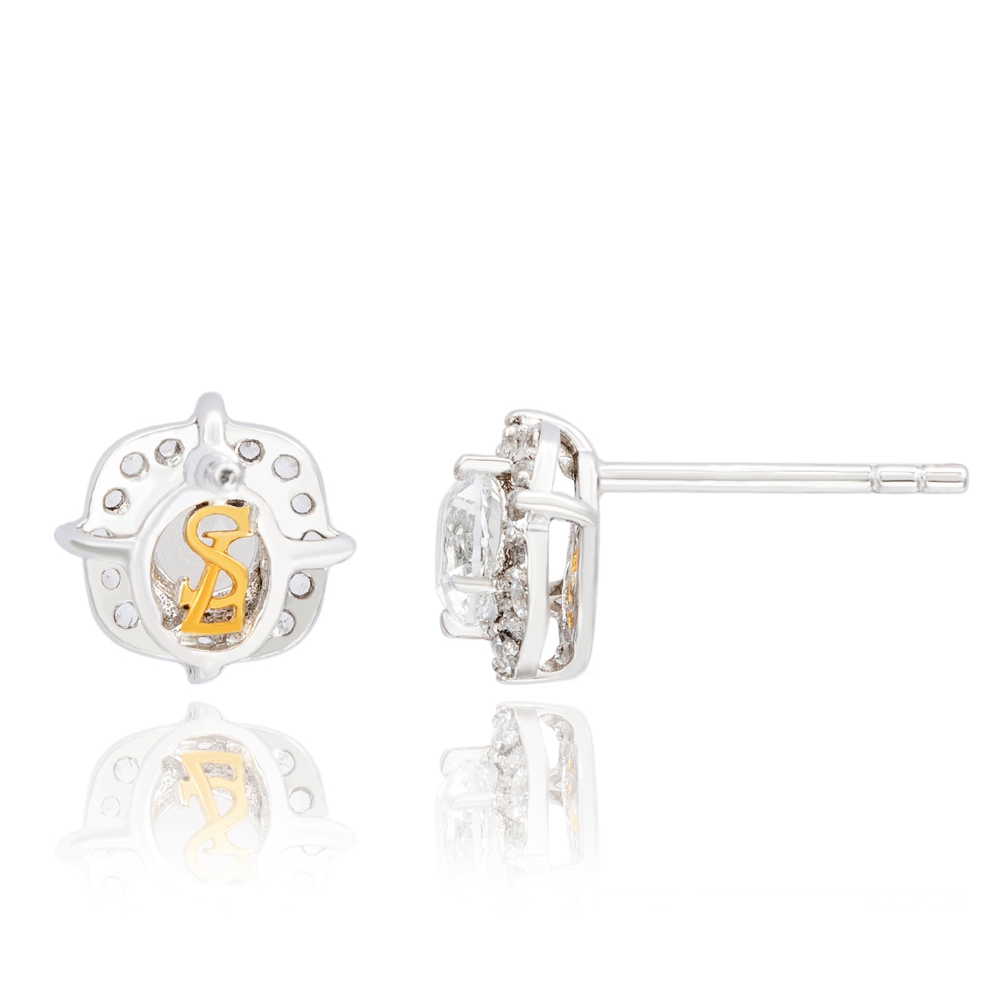 Suzy Levian Sterling Silver White Topaz 0.66cttw Halo Stud Earrings