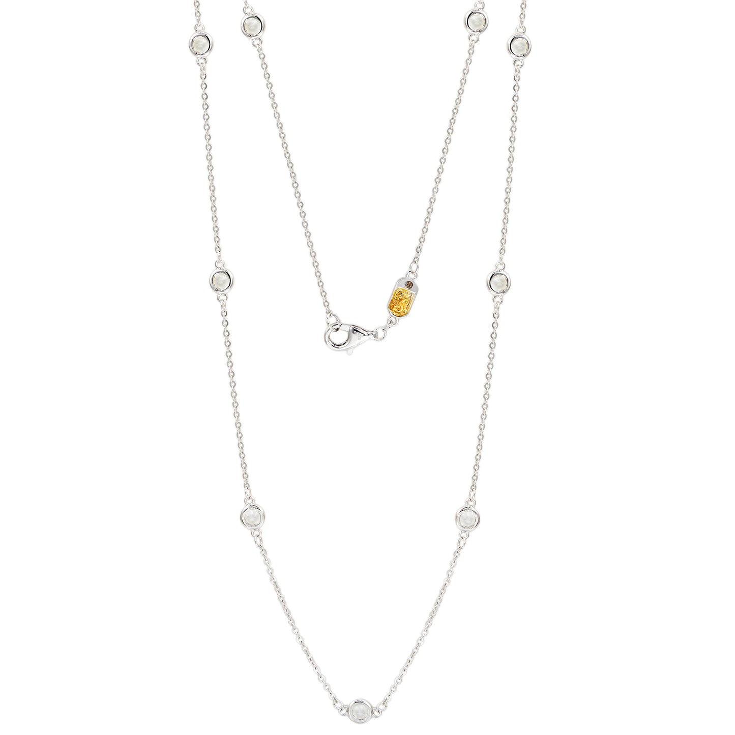 Suzy Levian White Topaz 1.80cttw Sterling Silver Station Necklace