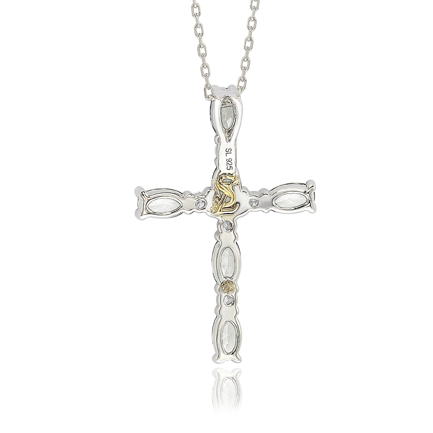 Suzy Levian Sterling Silver White Topaz Cross Pendant