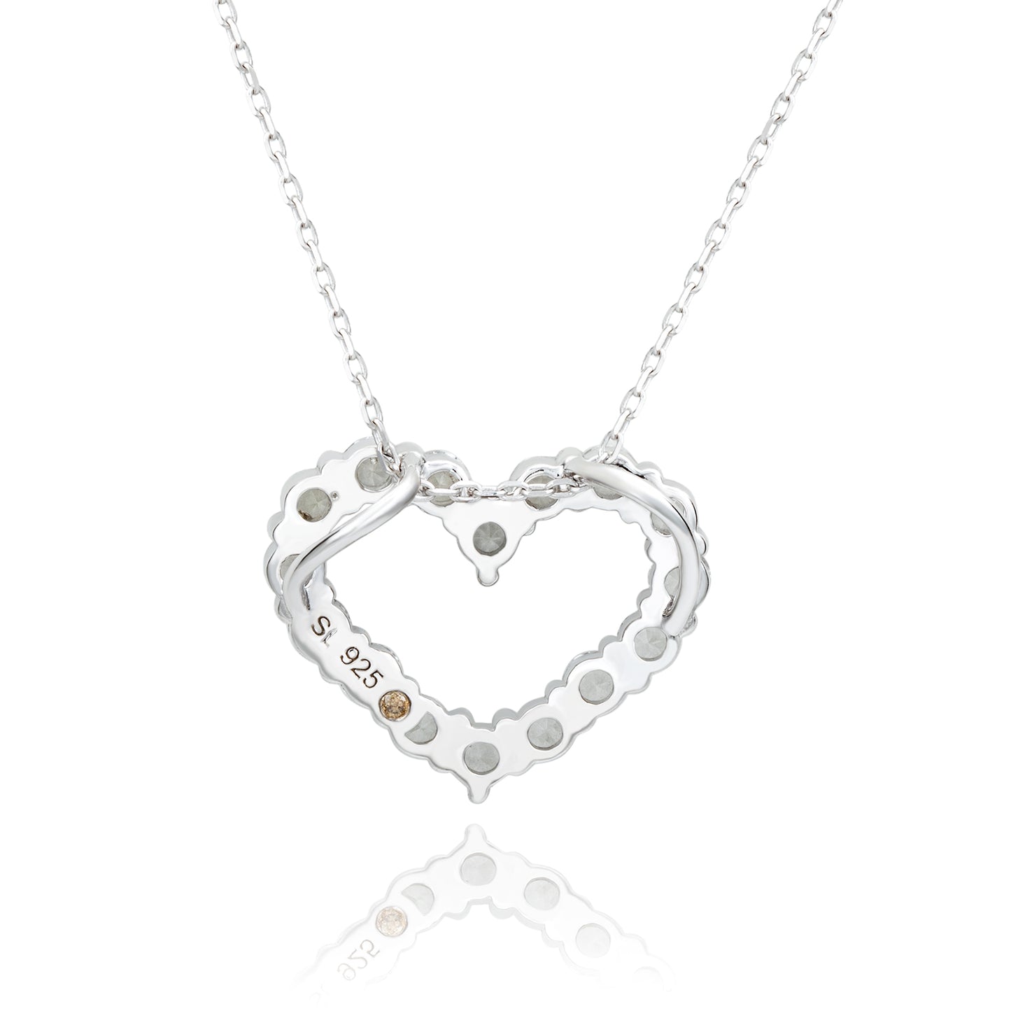 Suzy Levian Sterling Silver White Topaz Heart Eternity Pendant