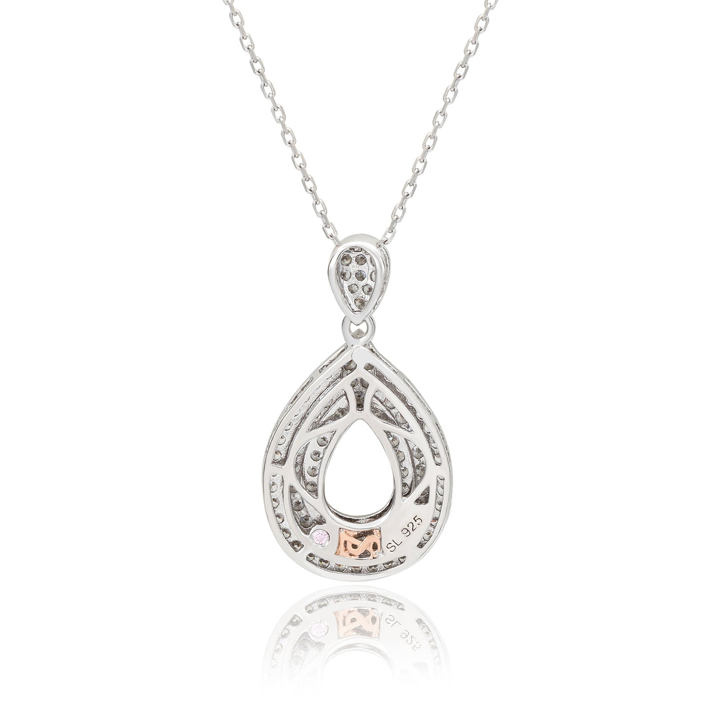 Suzy Levian Sterling Silver White Cubic Zirconia Teardrop Pendant