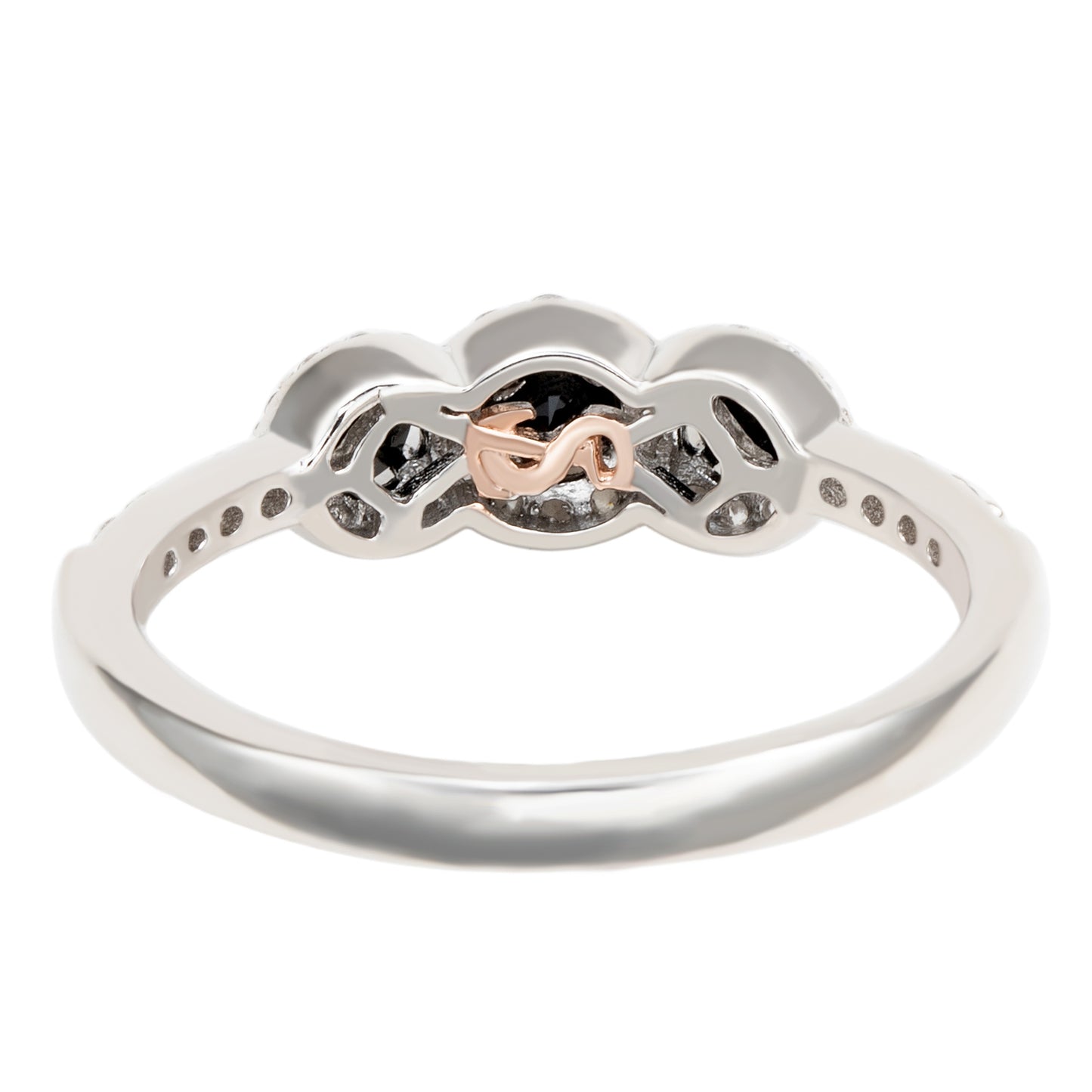 Suzy Levian Sterling Silver Black Cubic Zirconia Petite Ring