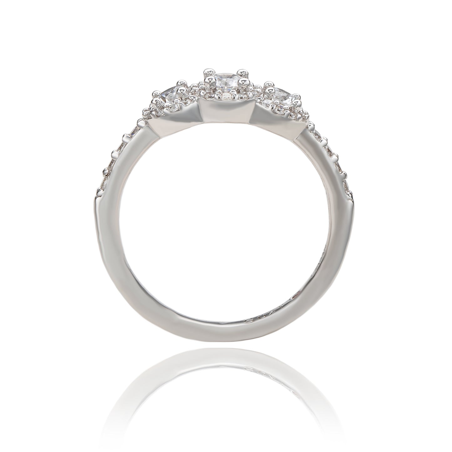 Suzy Levian Sterling Silver White Cubic Zirconia Petite Ring