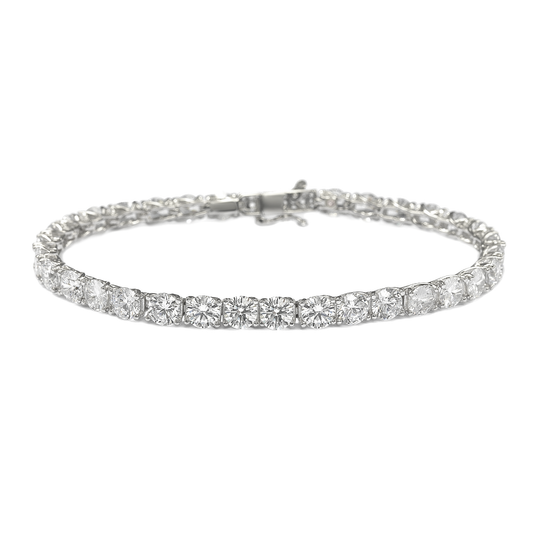 Suzy Levian 15cttw Cubic Zirconia Sterling Silver 7 inch Crossing Tennis Bracelet