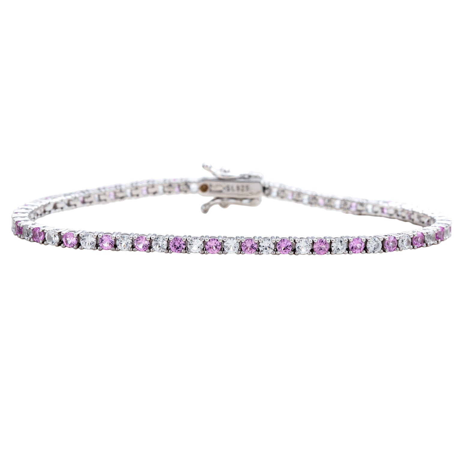 Suzy Levian Sterling Silver Round-Cut Pink And White Sapphire