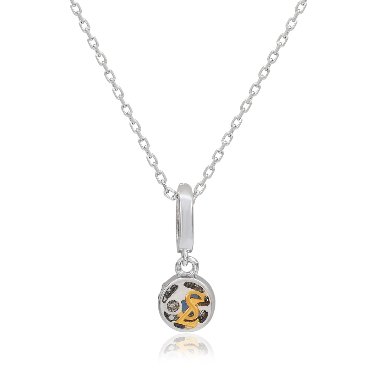 Suzy Levian Sterling Silver Blue Sapphire and diamond accent Pendant Necklace