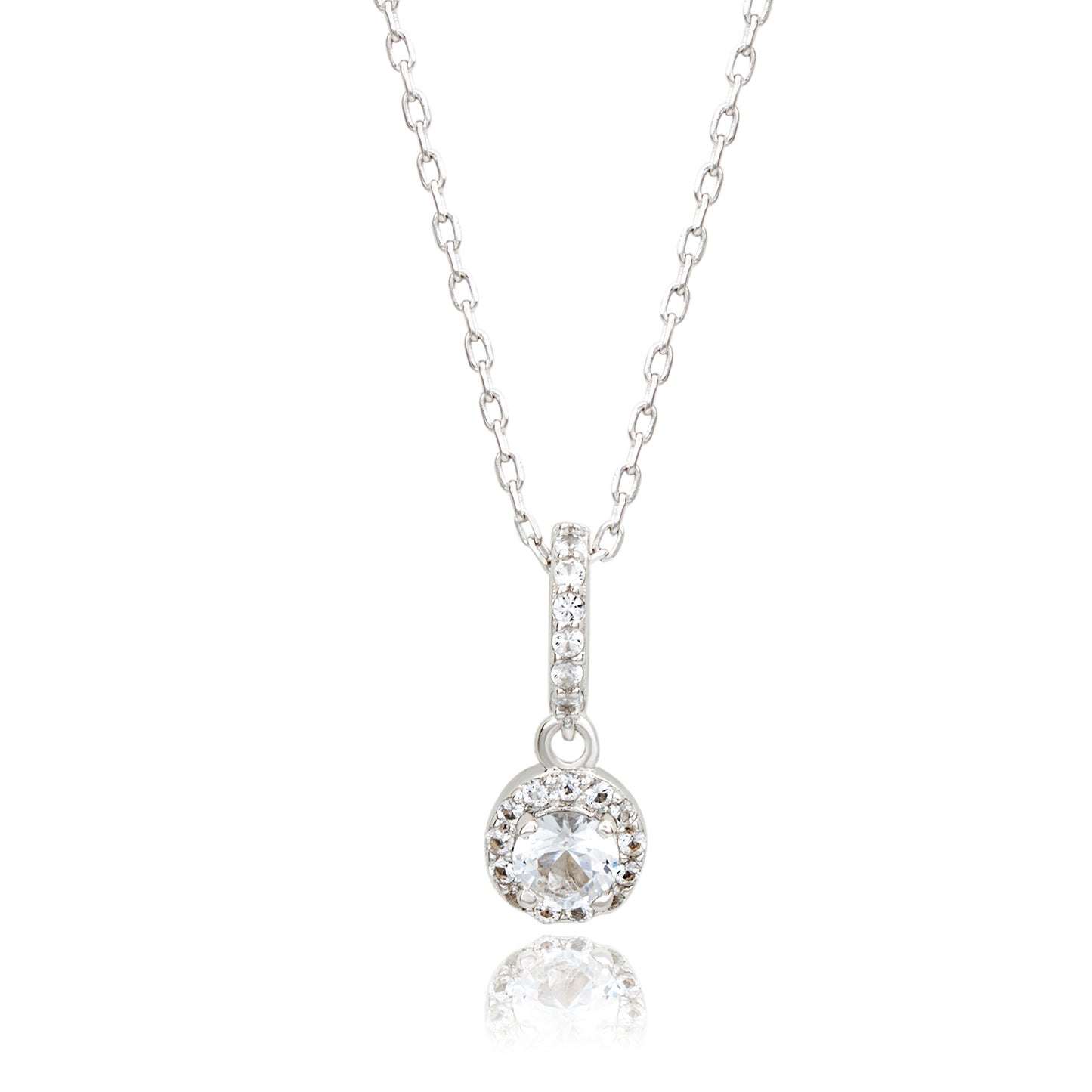 Suzy Levian Sterling Silver White Topaz Pendant