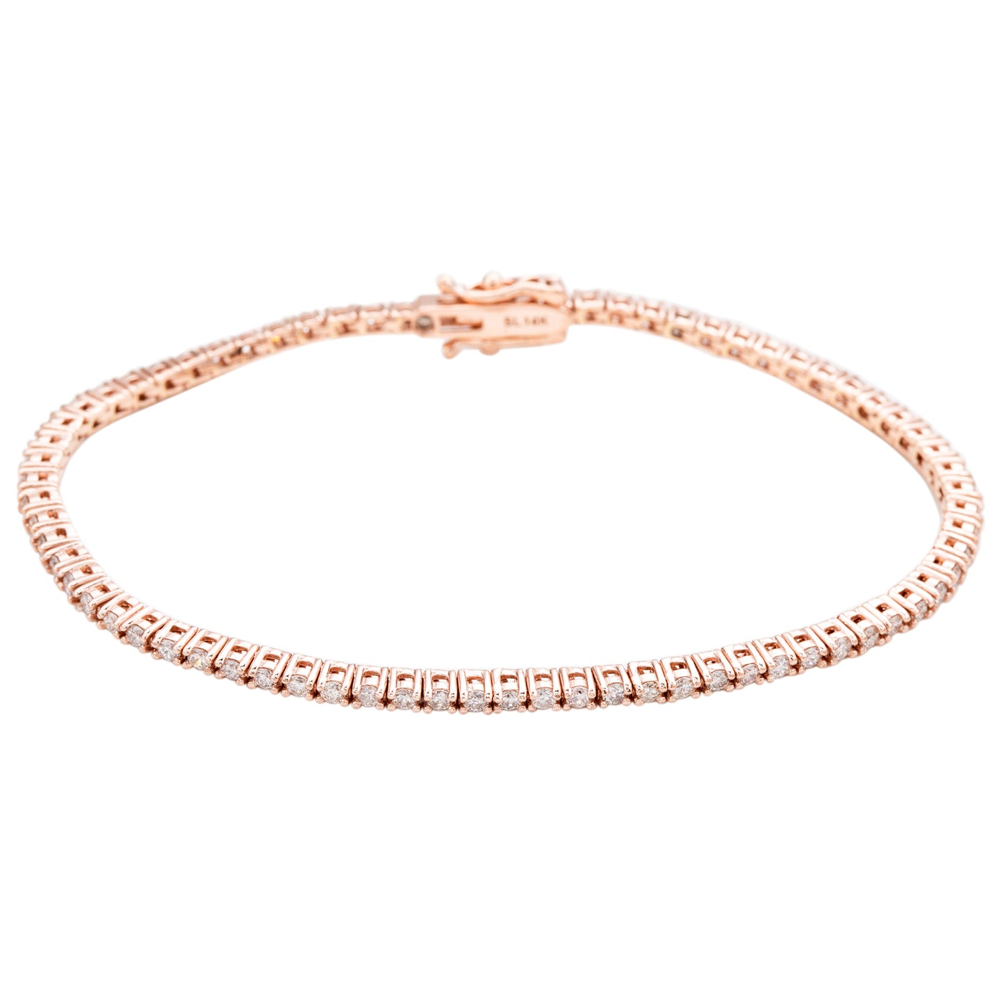 Suzy Levian 2cttw 14K Rose Gold Diamond Tennis Bracelet