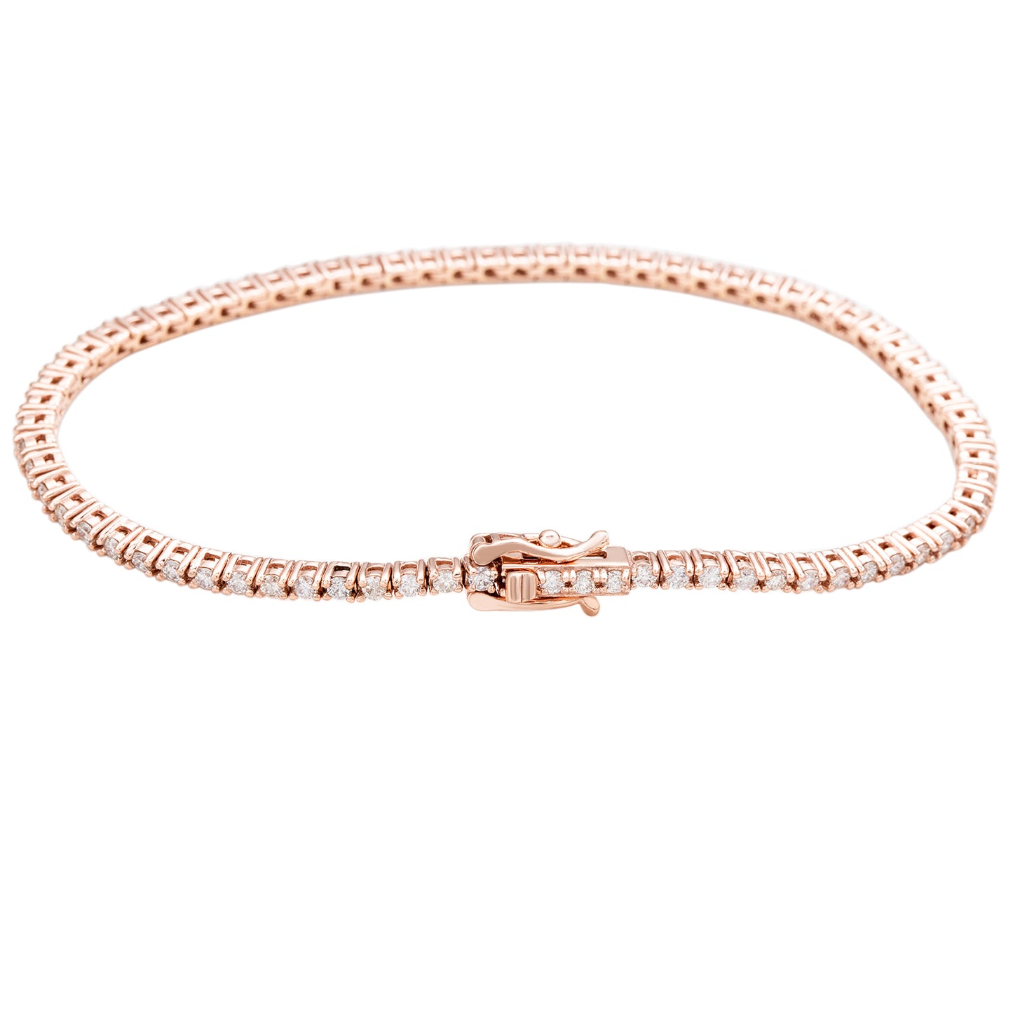 Suzy Levian 2cttw 14K Rose Gold Diamond Tennis Bracelet