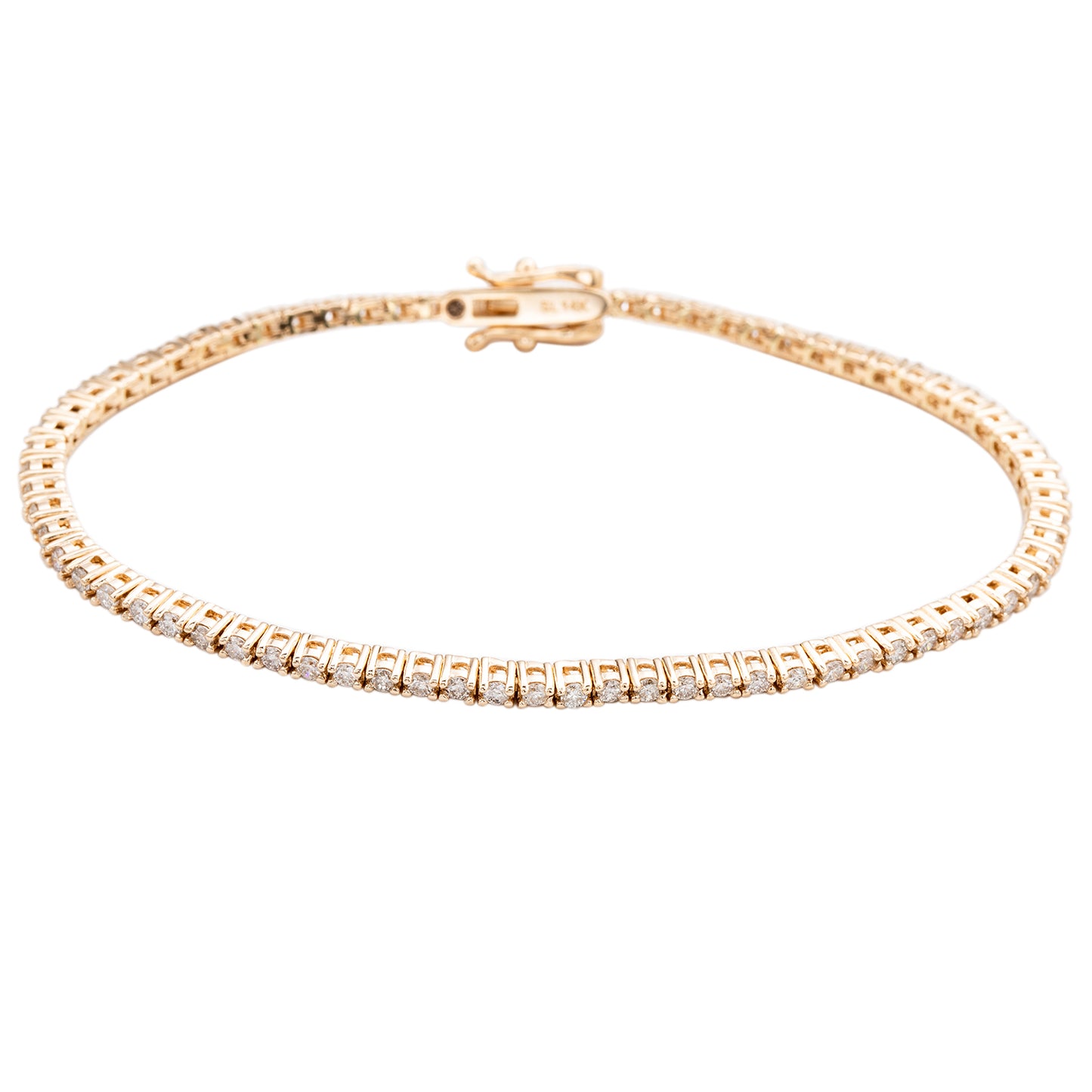 Suzy Levian 2cttw 14K Yellow Gold Diamond Tennis Bracelet