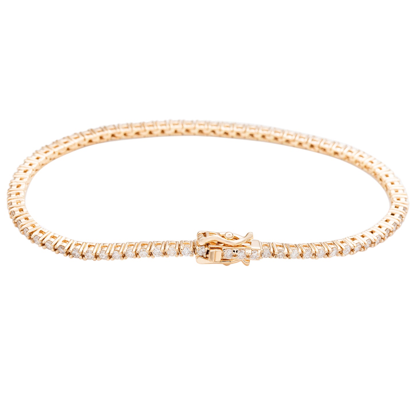 Suzy Levian 2cttw 14K Yellow Gold Diamond Tennis Bracelet