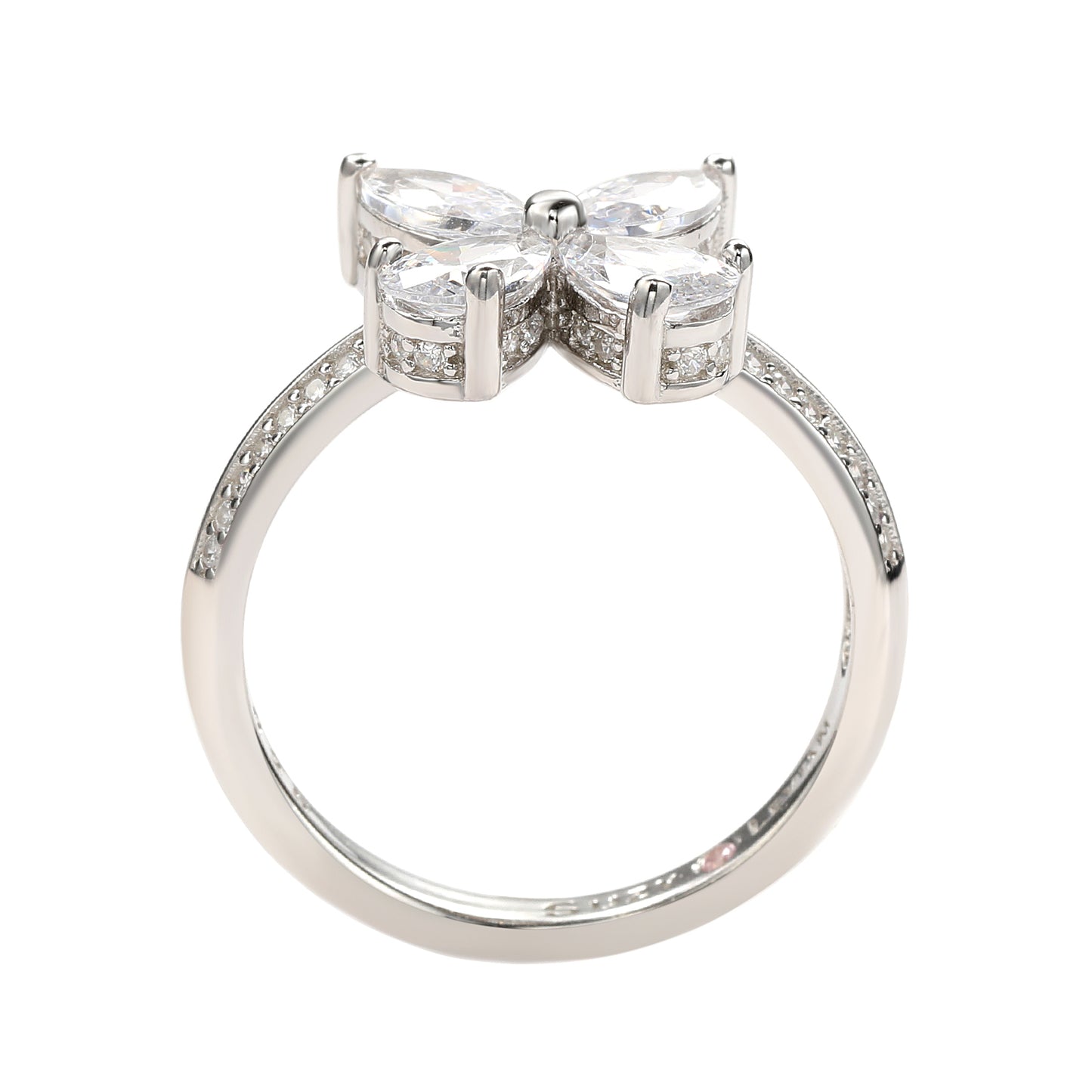 Suzy Levian Sterling Silver Cubic Zirconia Butterfly Ring