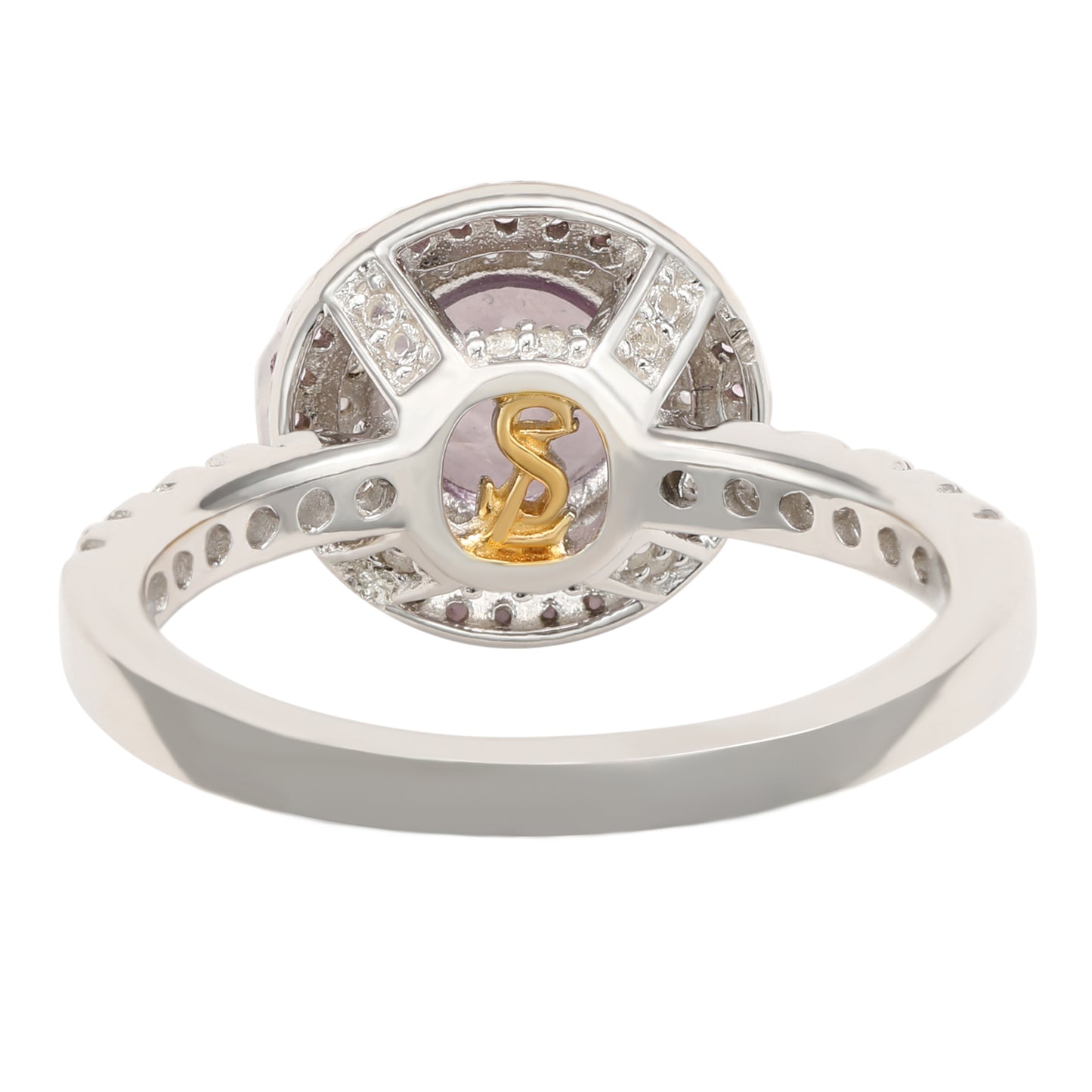 Suzy Levian Sterling Silver Purple Amethyst and Sapphire Accent Ring