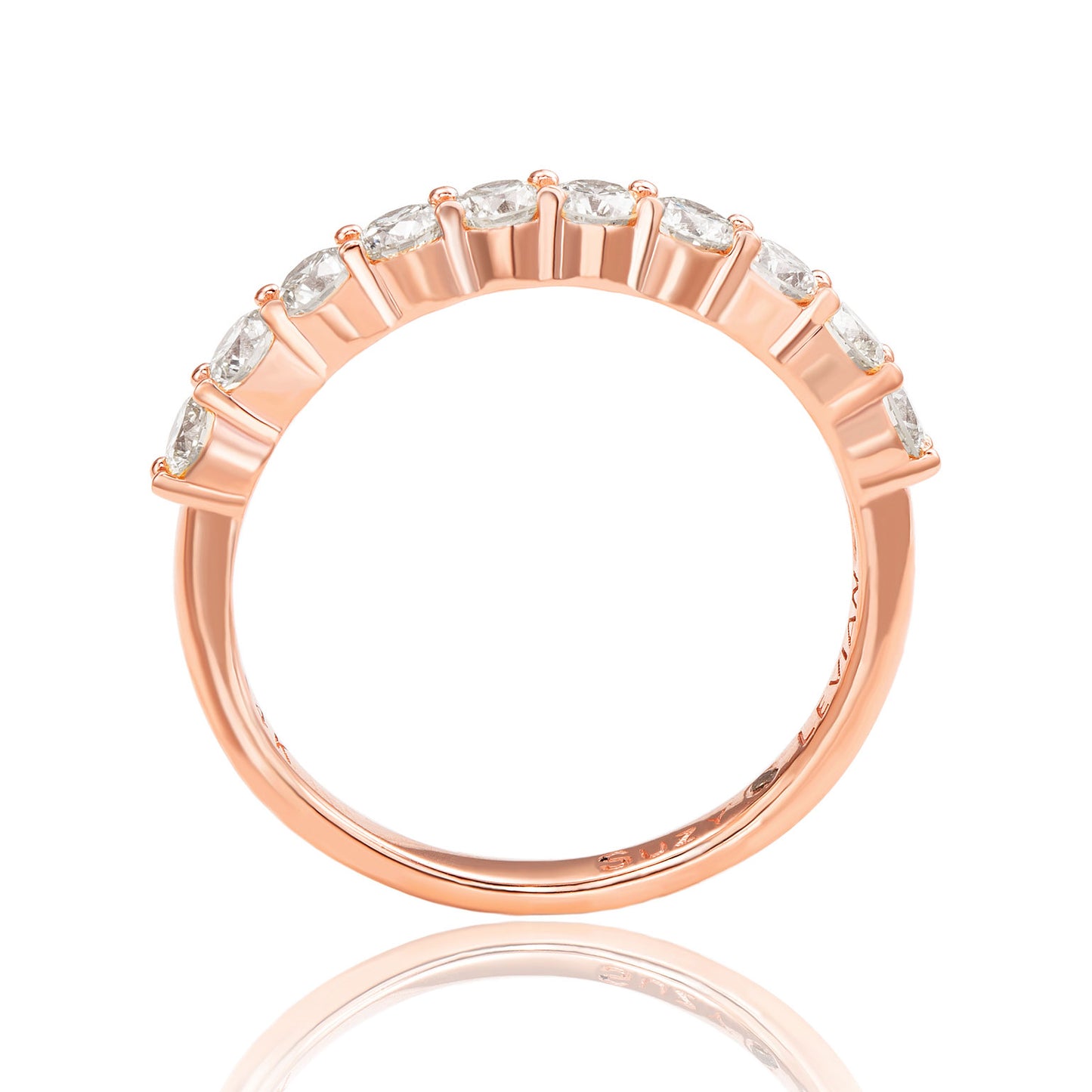 Suzy Levian 14K Rose Gold 1 cttw Diamond Eternity Half Band