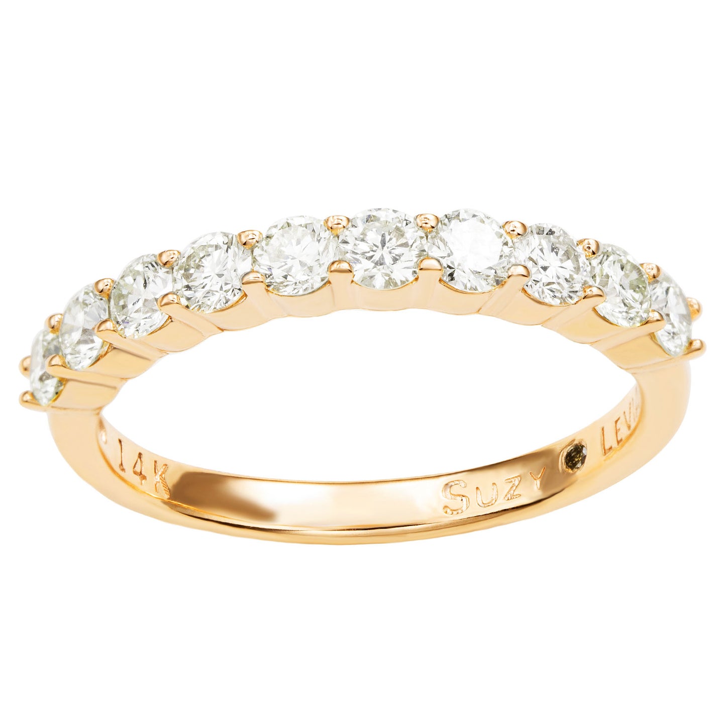 Suzy Levian 14K Yellow Gold 1 cttw Diamond Eternity Half Band