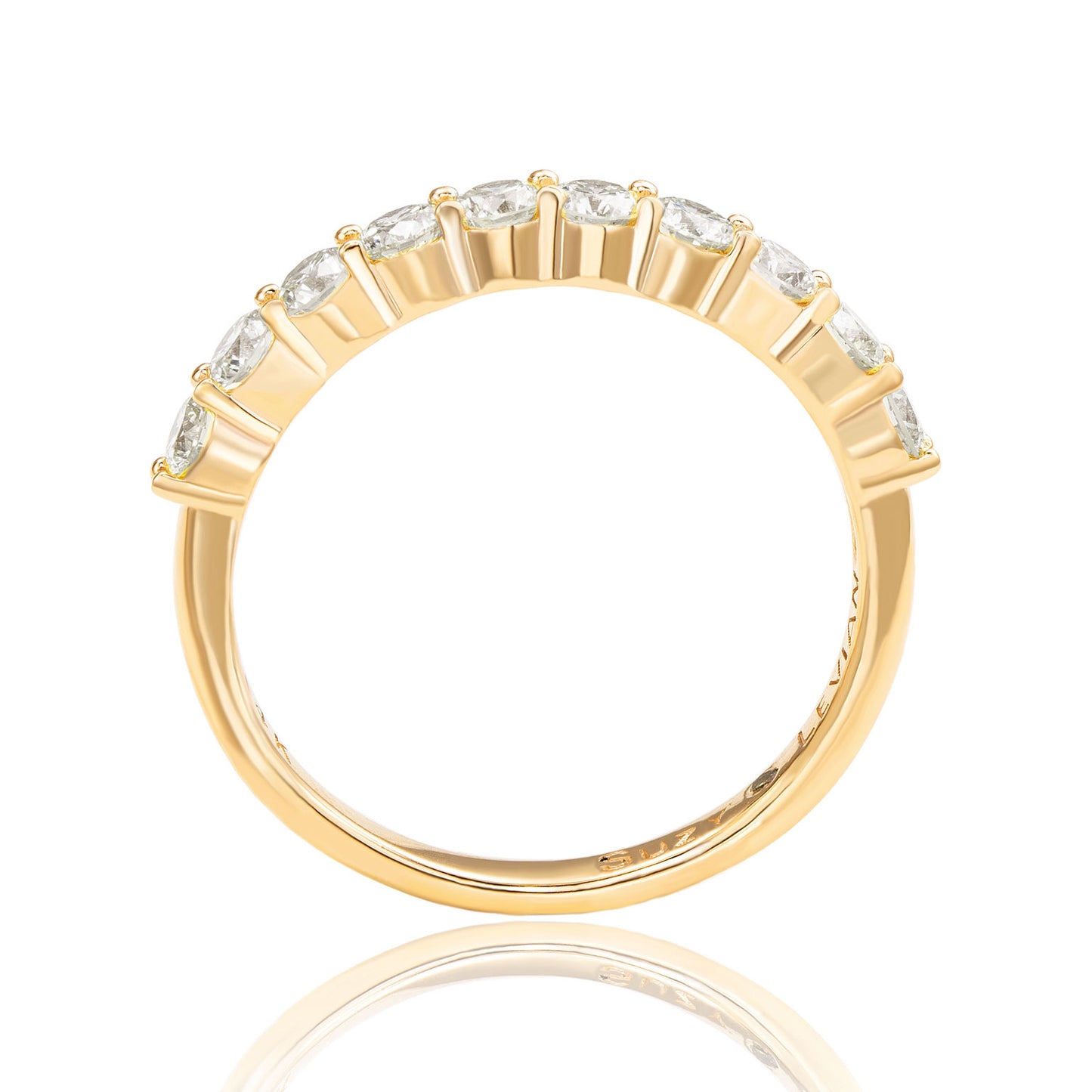 Suzy Levian 14K Yellow Gold 1 cttw Diamond Eternity Half Band