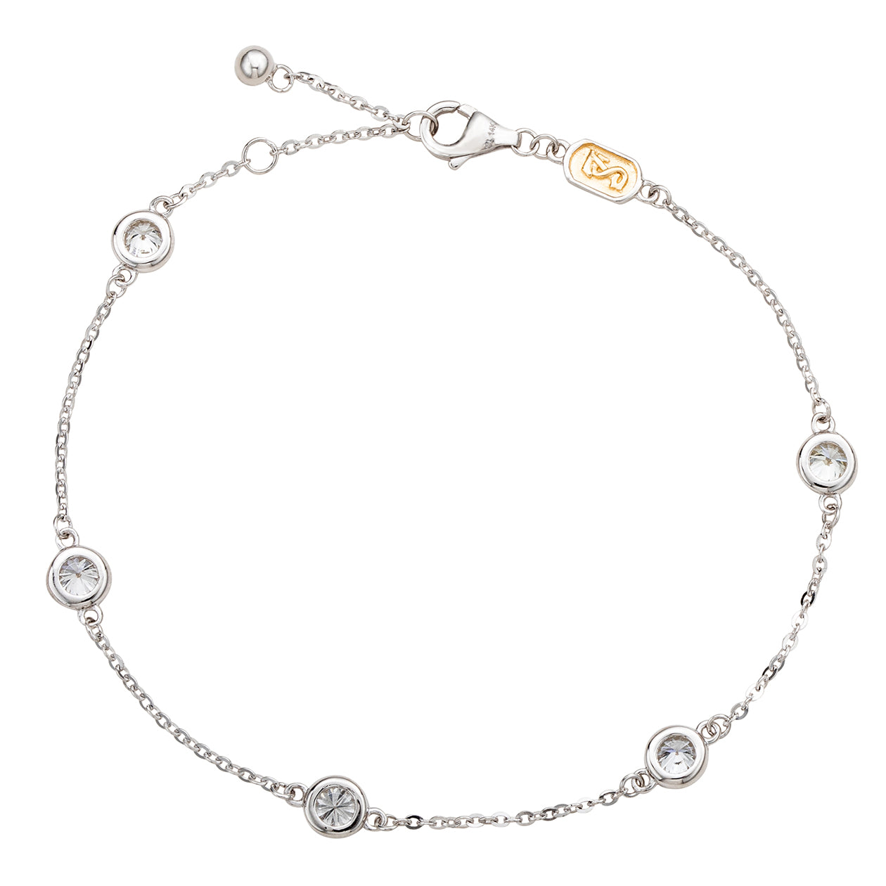 Suzy Levian 1 Cttw 14K White Gold Diamond Station Bracelet