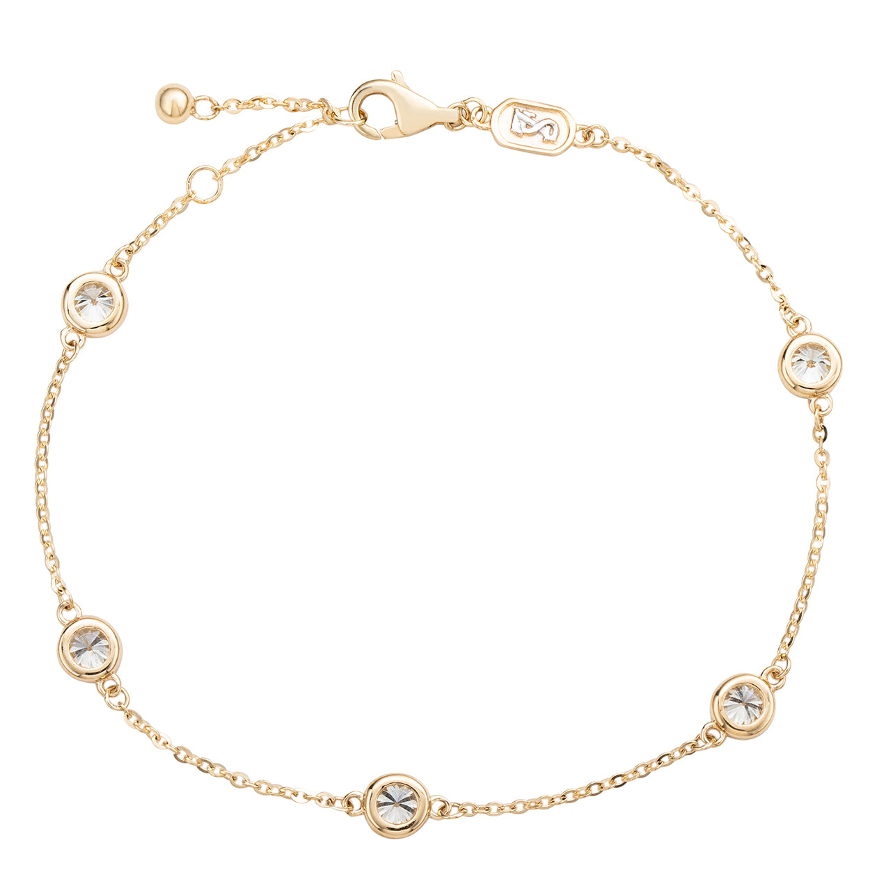Suzy Levian 1 Cttw 14K Yellow Gold Diamond Station Bracelet