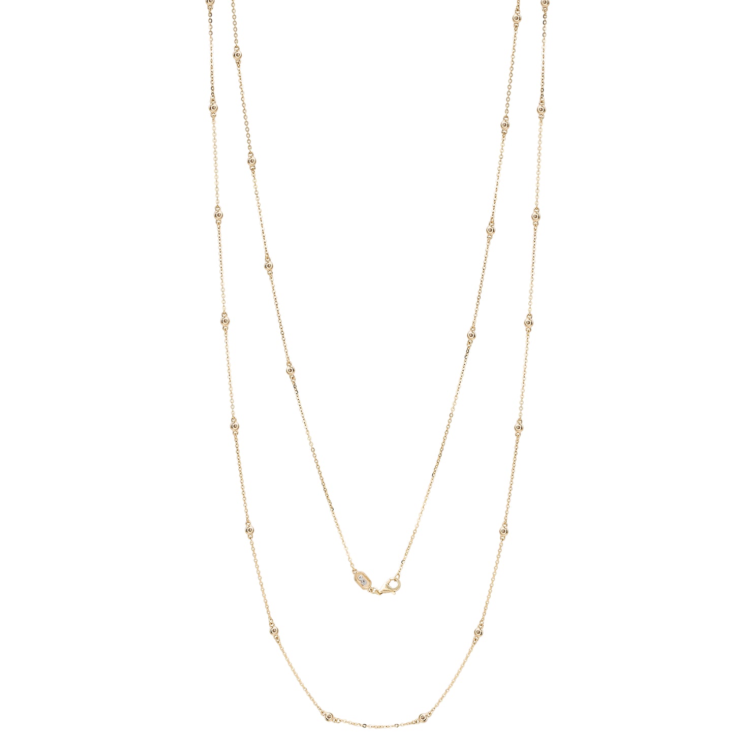 Suzy Levian 14k Yellow Gold 3/5ct TDW Bezel Diamond Station Necklace (36 inch)