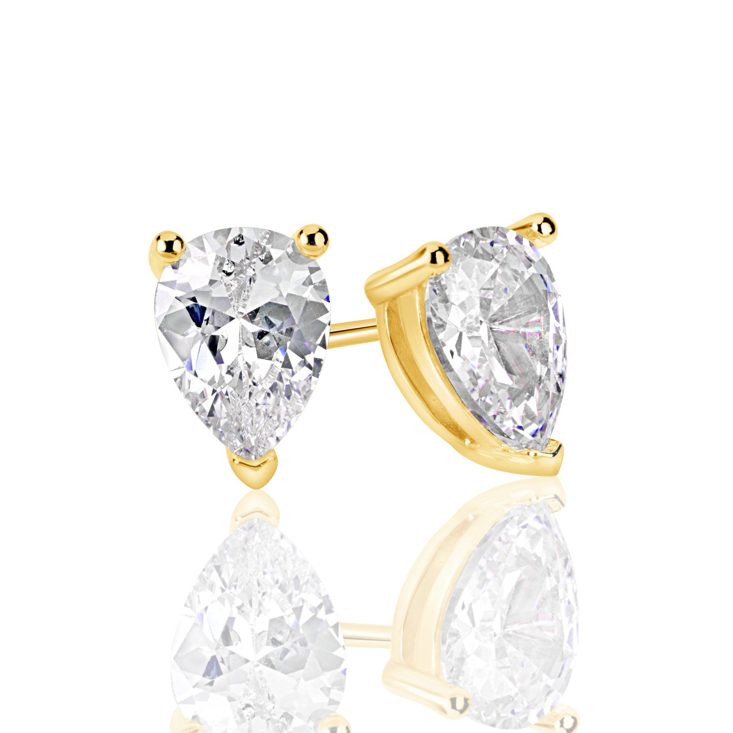 Pear Shape Cubic Zirconia Stud Earrings