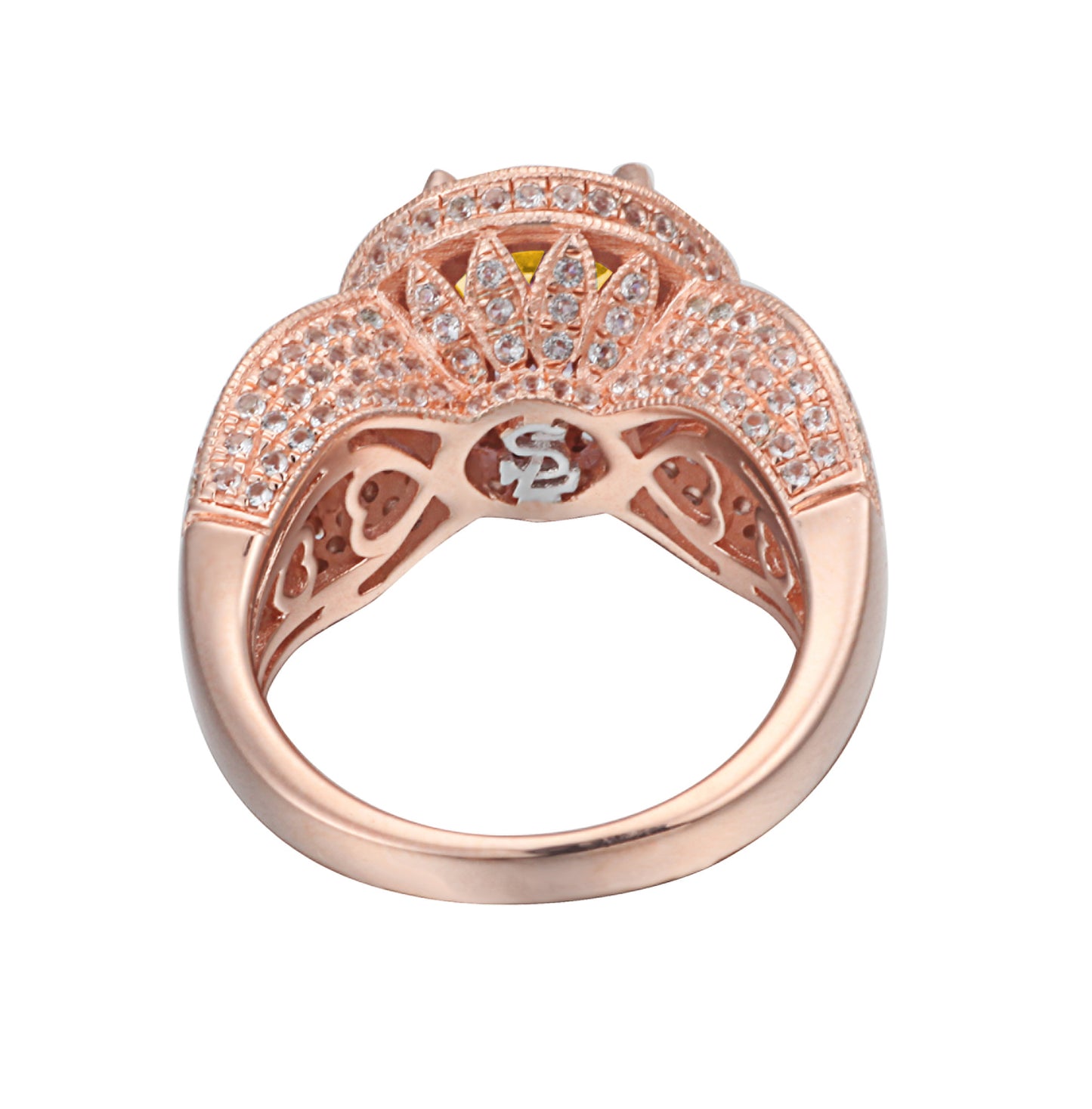 Suzy Levian Sterling Silver 4.53 TCW Citrine Ring