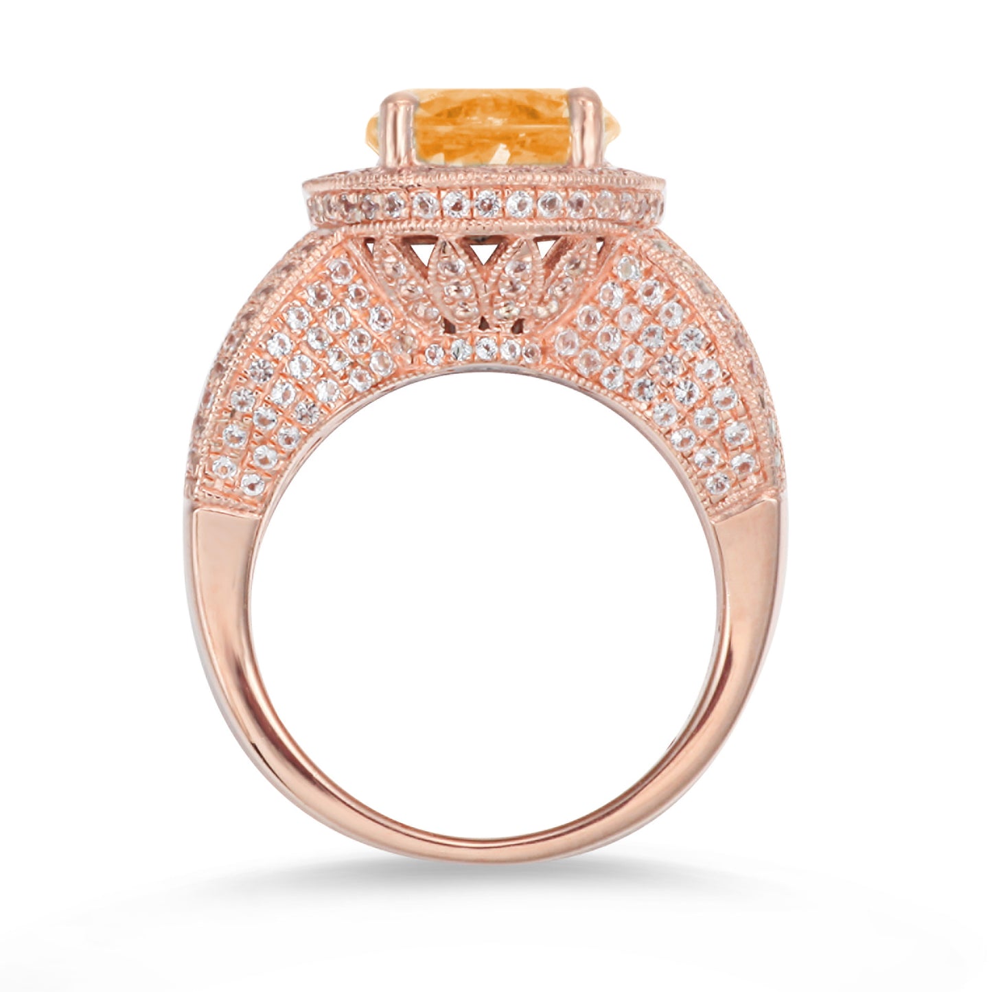 Suzy Levian Sterling Silver 4.53 TCW Citrine Ring