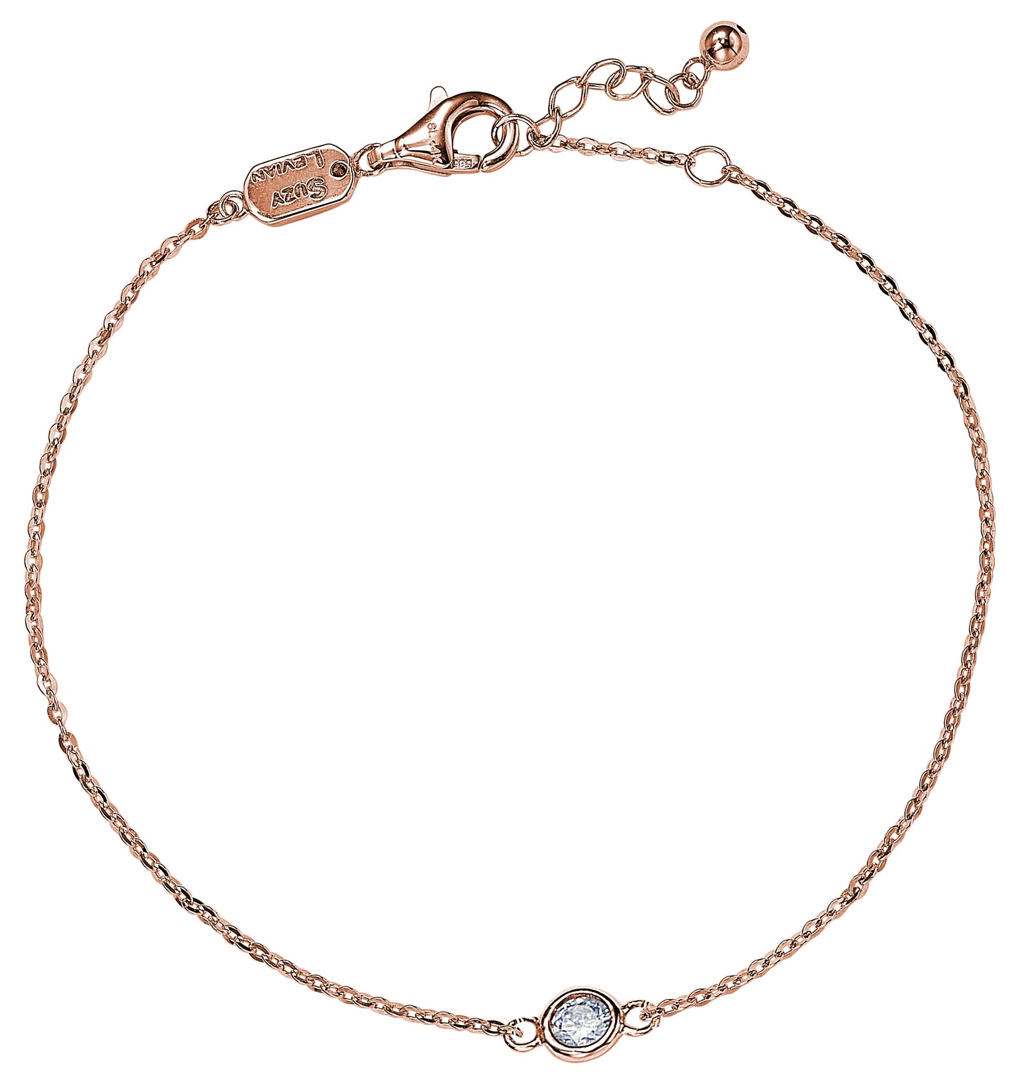 Suzy Levian .25 ct TDW 14K Rose Gold Diamond Solitaire Bracelet