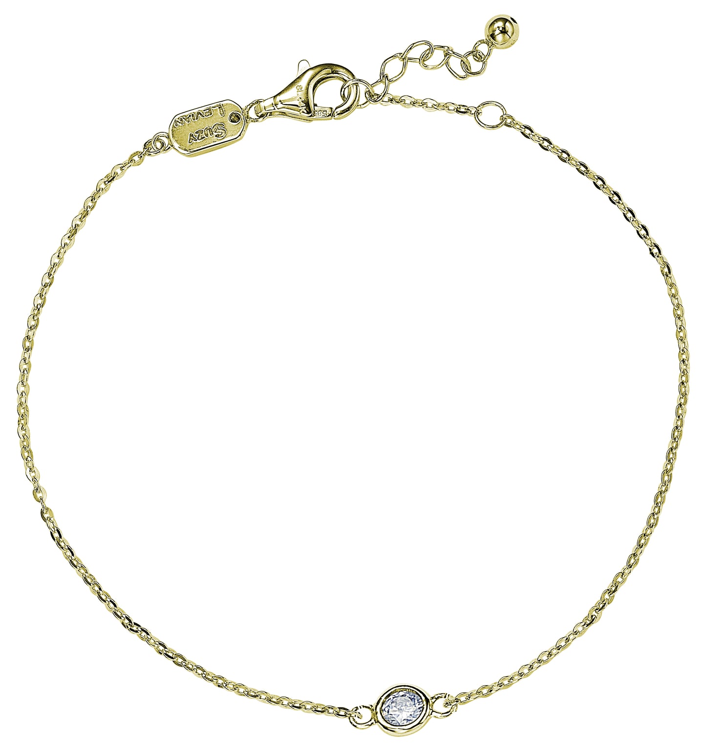 Suzy Levian .25 ct TDW 14K Yellow Gold Diamond Solitaire Bracelet