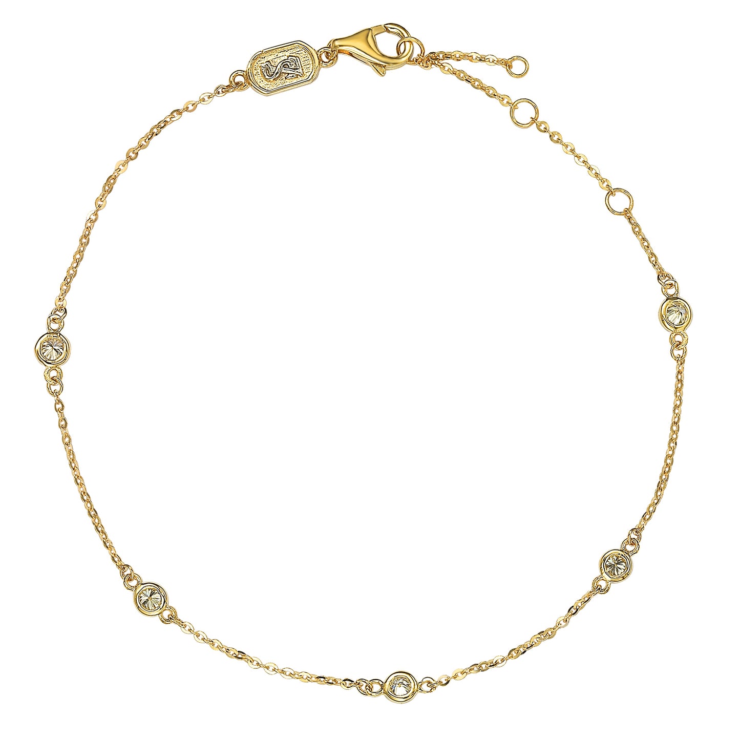 Suzy Levian 0.50 ct TDW 14K Yellow Gold Diamond Station Bracelet
