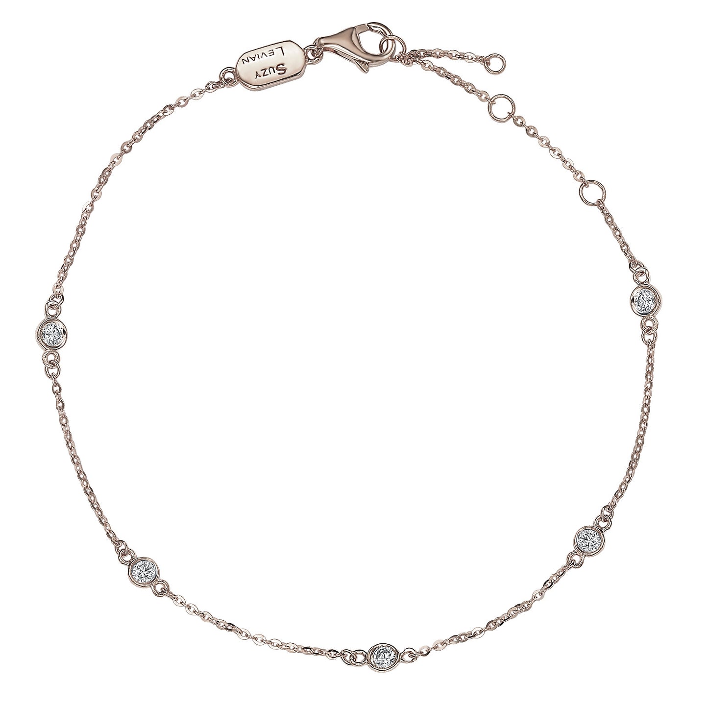 Suzy Levian 0.50 ct TDW 14K White Gold Diamond Station Bracelet