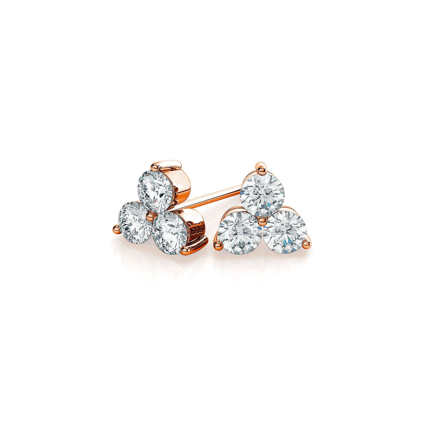 Suzy Levian Rosed 14K 0.20 ct. tw. Diamond Cluster Studs