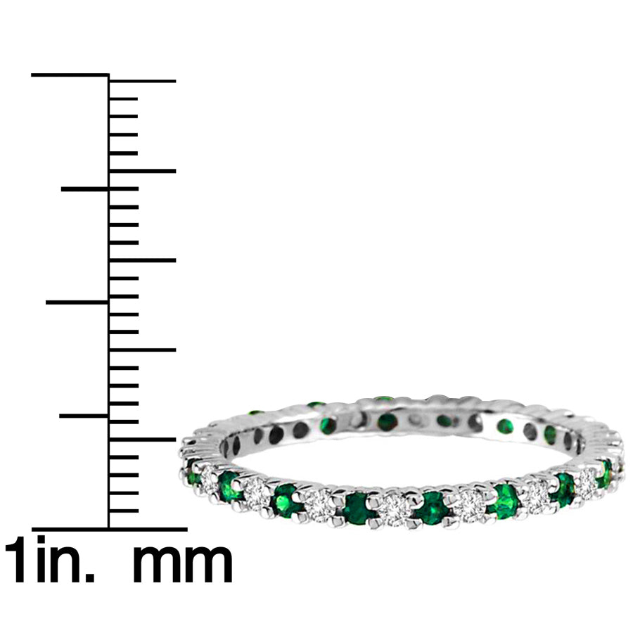 Suzy Levian 14K 0.55 ct. tw. Diamond & Emerald Eternity Ring