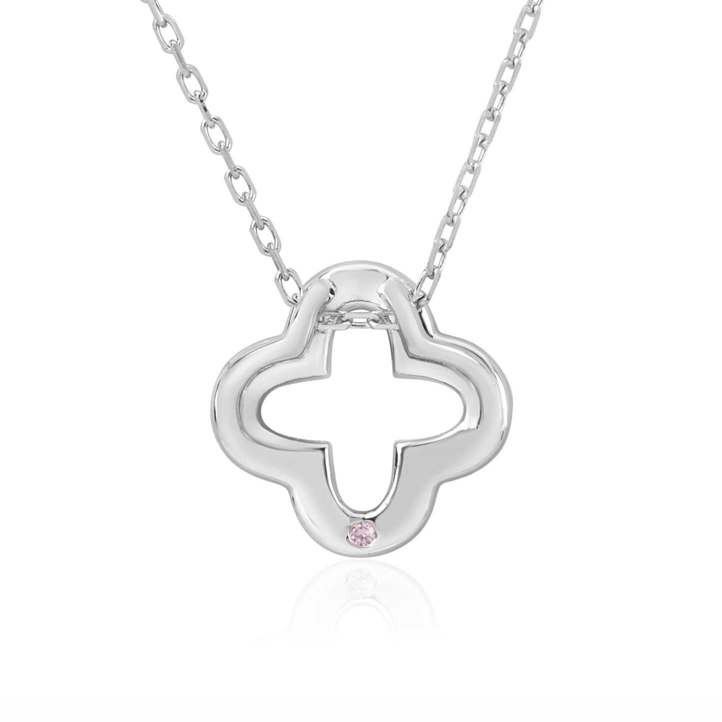 Suzy Levian Cubic Zirconia Sterling Silver Clover Pendant