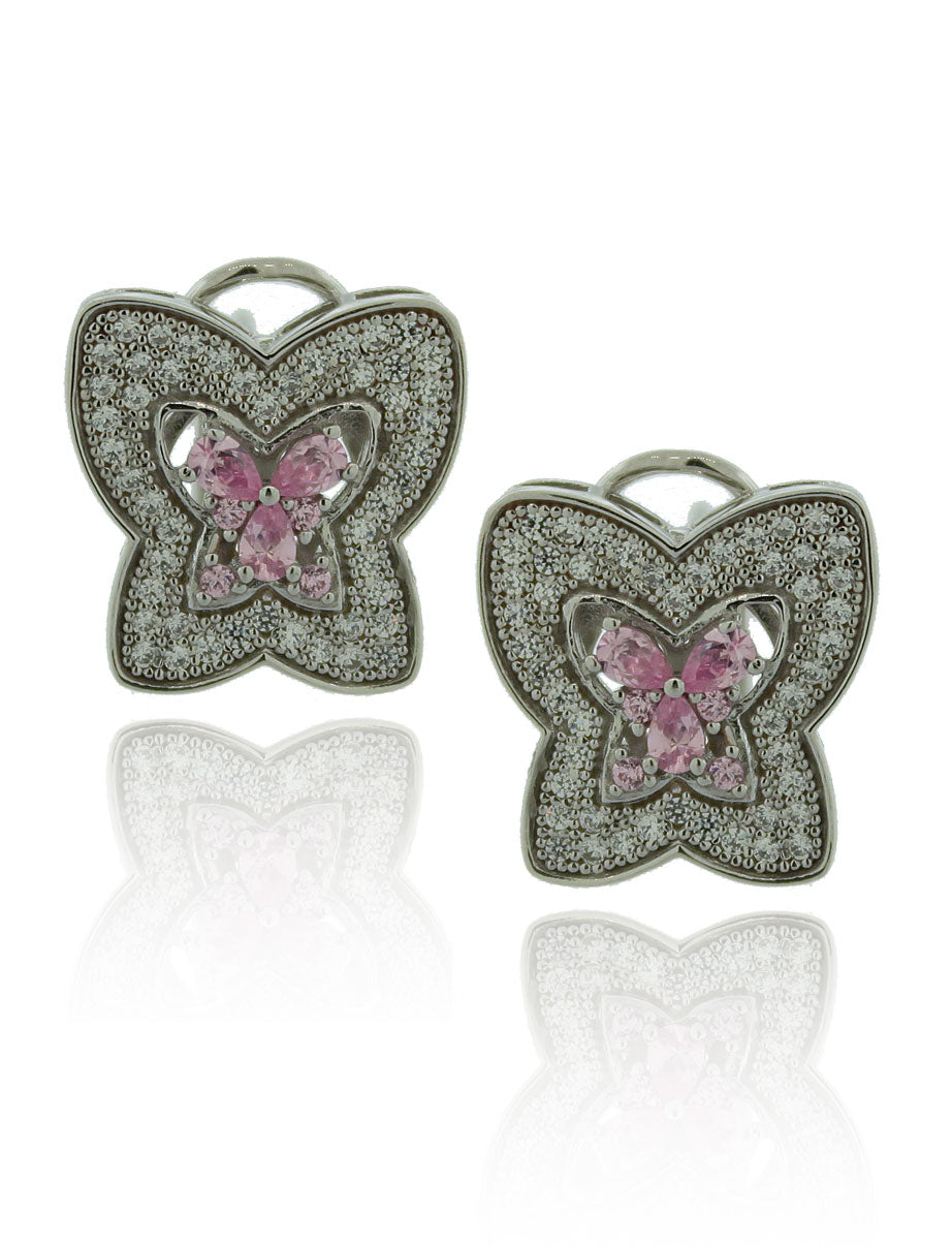 Suzy Levian Cubic Zirconia Sterling Silver Butterfly Earrings