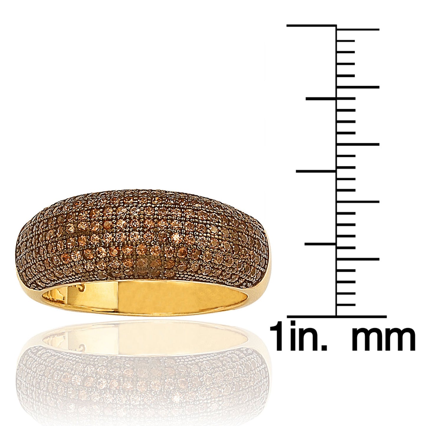 Suzy Levian Bridal Gold over Sterling Silver Brown Cubic Zirconia Anniversary Band