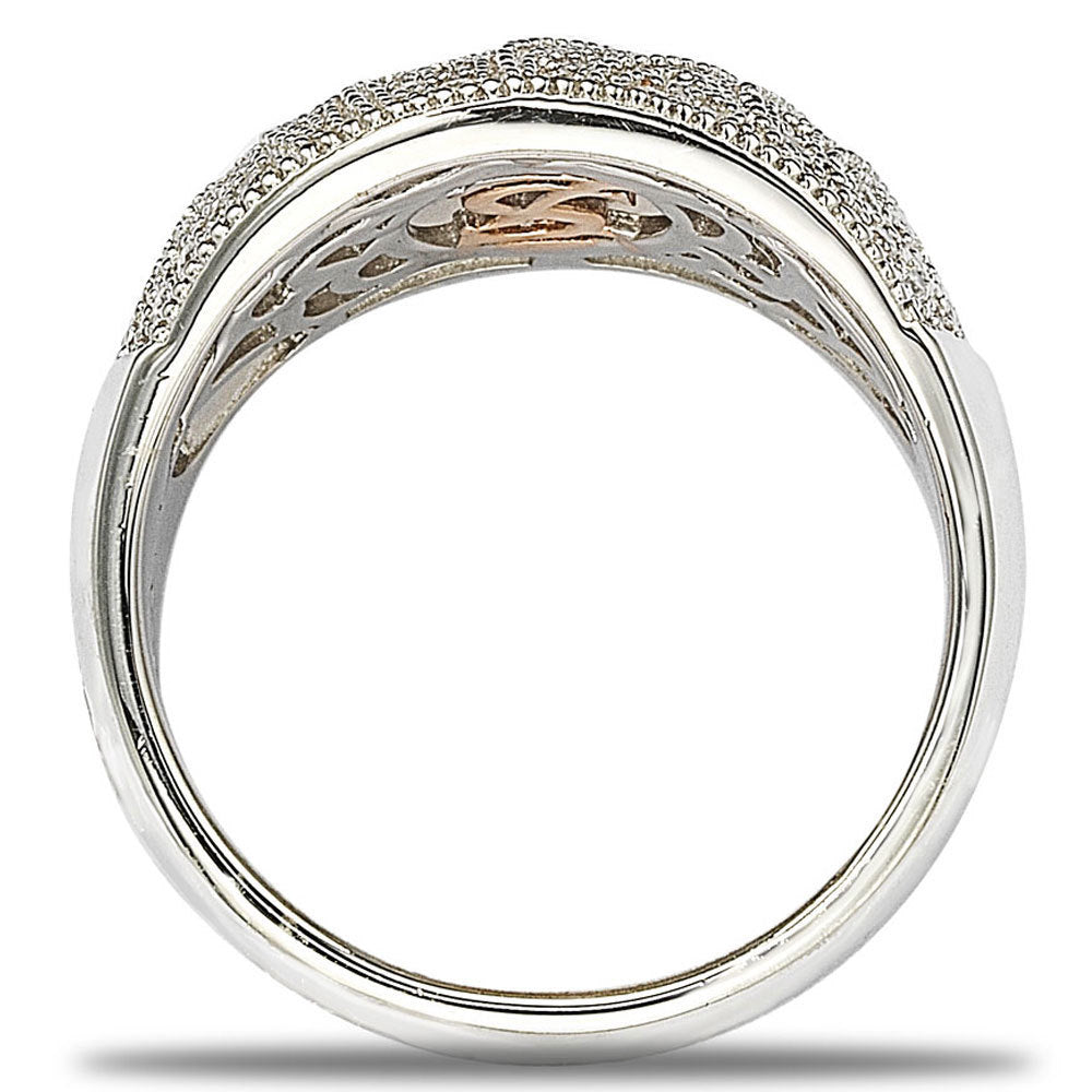 Suzy Levian Sterling Silver Cubic Zirconia Pave Anniversary Ring