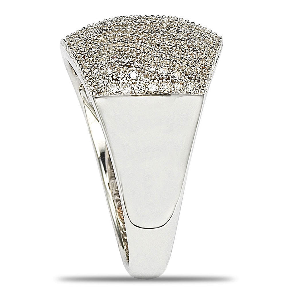 Suzy Levian Sterling Silver Cubic Zirconia Pave Anniversary Ring