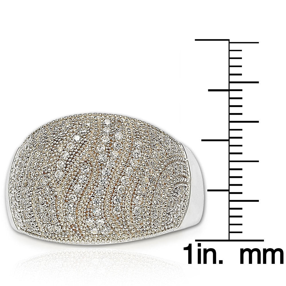 Suzy Levian Sterling Silver Cubic Zirconia Pave Anniversary Ring