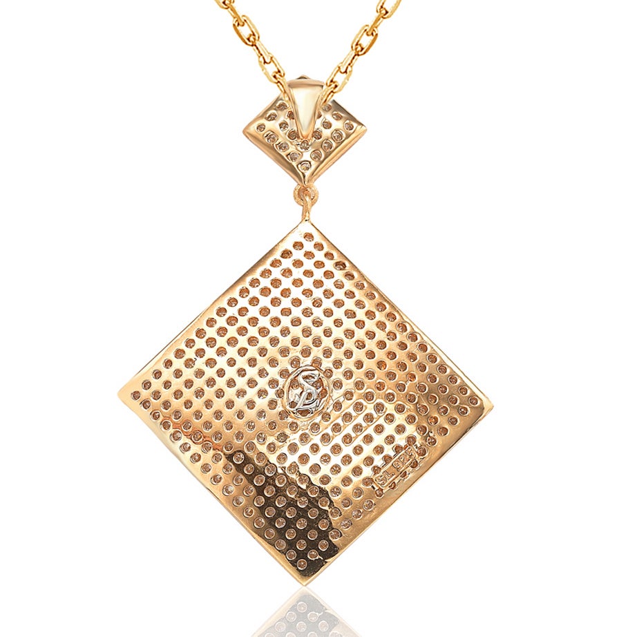 Suzy Levian Rose Sterling Silver Cubic Zirconia Pendant