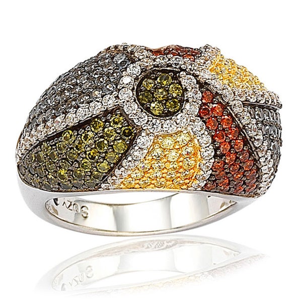 Suzy Levian Sterling Silver Exotic Cubic Zirconia Ring