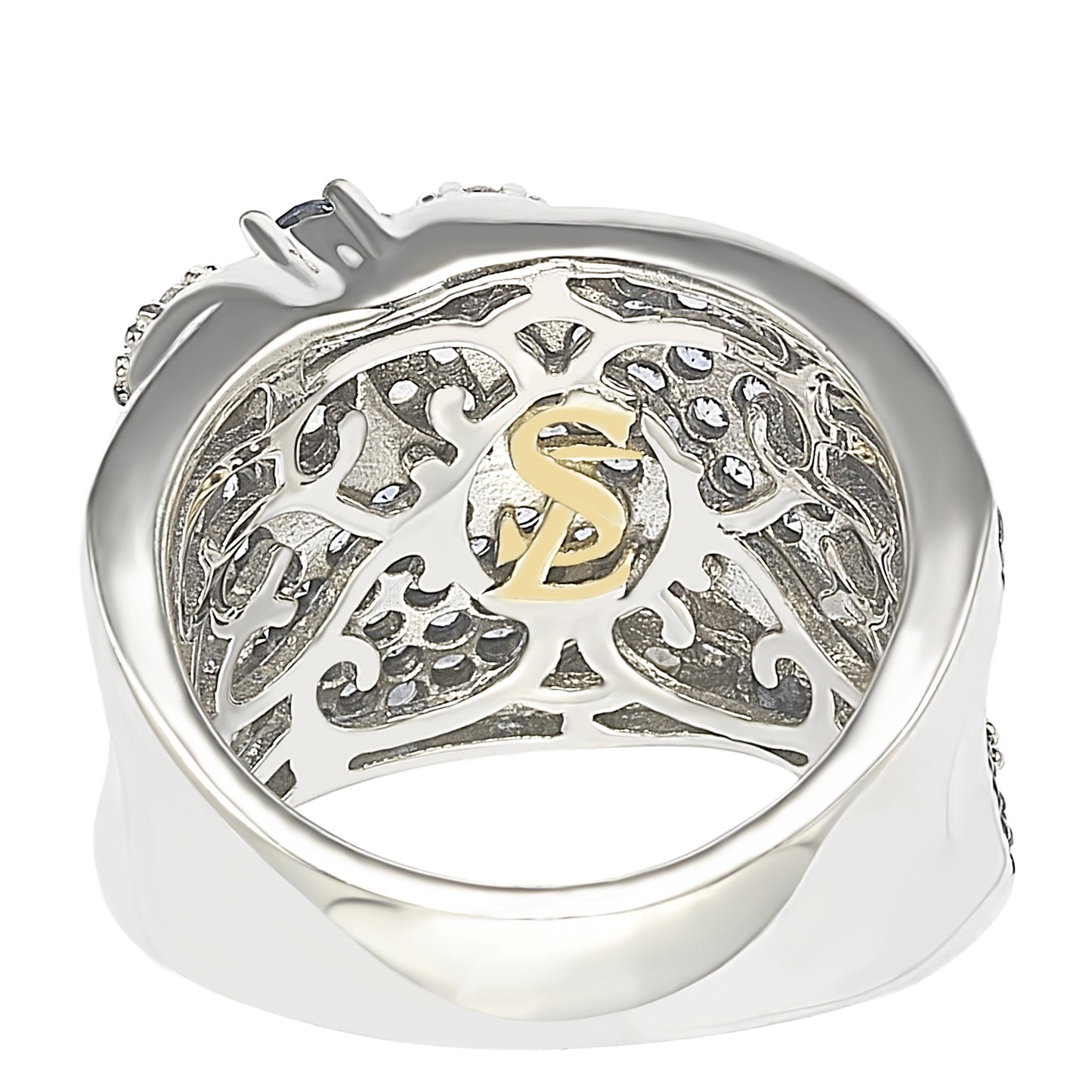 Suzy Levian Sapphire & Diamond Accent Sterling Silver Floral Ring