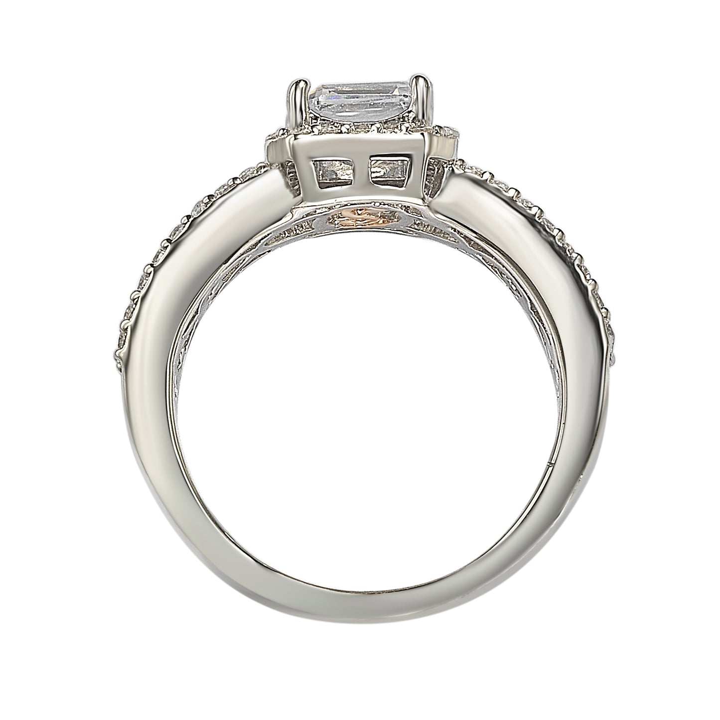Suzy Levian Sterling Silver White Cubic Zirconia Engagement Ring